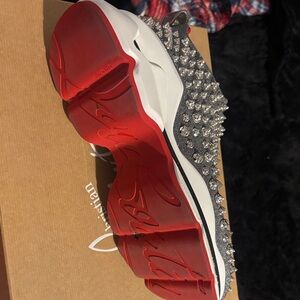 Christian Louboutin Women's Glitter Silver Sneakers
